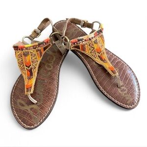 Sam Edelman Orange Beaded Sandals